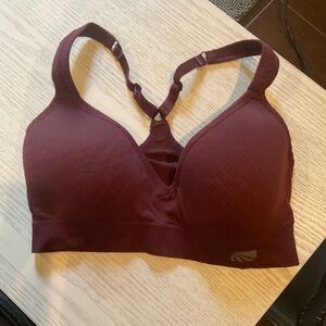 Burgundy Racerback Sports Bra with Light Padding